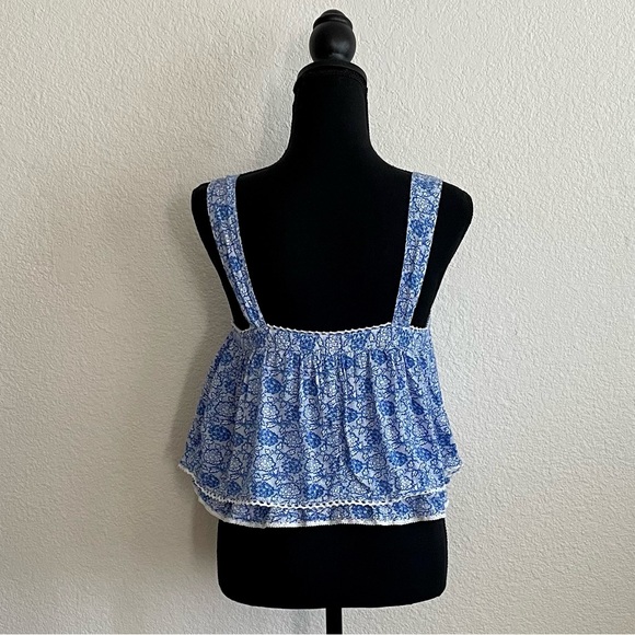 FREE PEOPLE Sweet Caroline Ruffled Layered Cropped Tank Top Women’s Size… - Picture 6 of 9